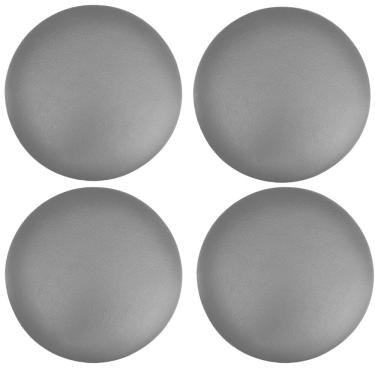 Imagem de Kit 04 Assentos Redondo Banqueta Cadeira Estofados Poltronas H02 Corino Cinza 35 cm - Lyam Decor