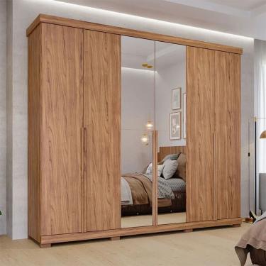Imagem de Guarda-Roupa Casal 6 Portas Bater 6 Gavetas MDF Guarapari Panan Roupeiro
