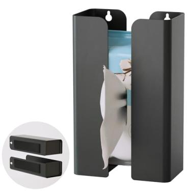 Imagem de Suporte magnético para toalha de papel, suporte para caixa de lenços de papel, suporte de parede, dispensador de saco de lixo, geladeira para organizador de banheiro, prateleira de cozinha