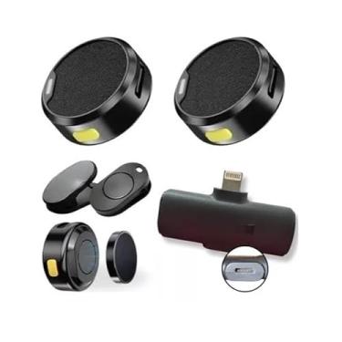 Imagem de Microfone Lapela Sem Fio para iPhone 8 ao 14 - Cancelamento de Ruído, Bluetooth 5.2, 20m Alcance e 4h Bateria para Vlogs e Gravações (Não aplicável)