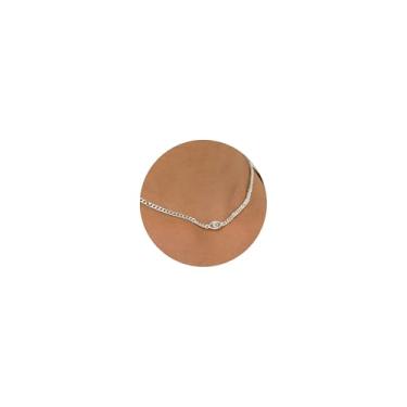 Imagem de BSGRL Colar delicado - Colar feminino lua, estrela, softball, laço cruzado, caubói, olho turco, estrela-do-mar, sol infinito, peixe para mulheres, banhado a ouro 14 K, banhado a ouro branco, Latão