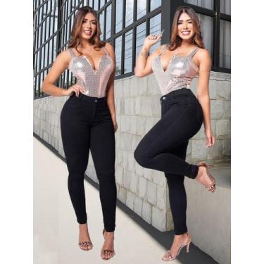 Imagem de Calça Jeans Feminina Sawary  Clássica e Sofisticada, Cintura Alta, Mod