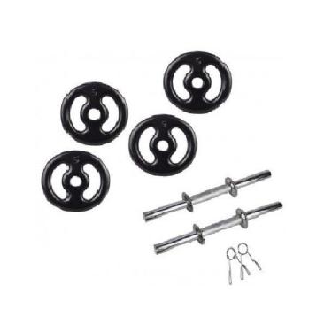 Imagem de Kit 4 anilhas 5 kg + 2 barras oca 0,40 - fitness musculação