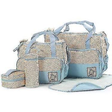 Imagem de Kits de fraldas bolsa de fraldas de bebê ternos para mamãe bebê azul c