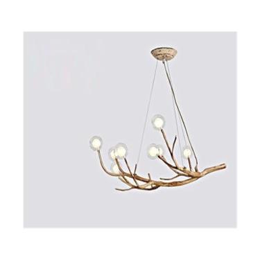 Imagem de Lustre de LED de bola de vidro Sala de estar Quarto Sala de jantar Teto Lustre G4 Lustre retrô de resina Decoração para casa lustre,Lustres