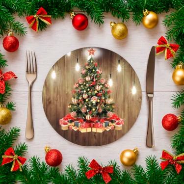 Imagem de Kit C/ 6 Capas Para Sousplat 35cm Natal Estampado Noel Mesa Posta (SNAT0093)