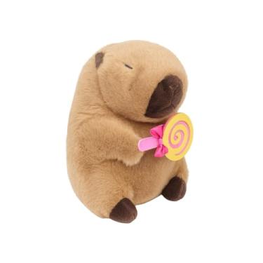 Imagem de Pelúcia Capivara 25cm com Acessórios – Antialérgico, Lavável, Com Zíper e Som (PIRULITO AMARELO)