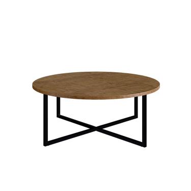 Imagem de Mesa de Centro Baixa Estilo Industrial Vermont Base Metálica Preto - D'Rossi