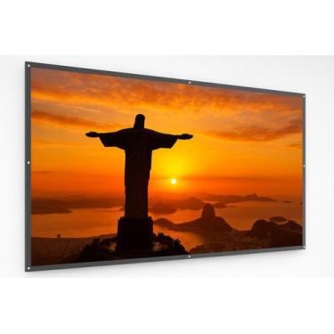 Imagem de Telão De 100 Polegadas Lona De Projeção E Projetores - Tela De Projeçã