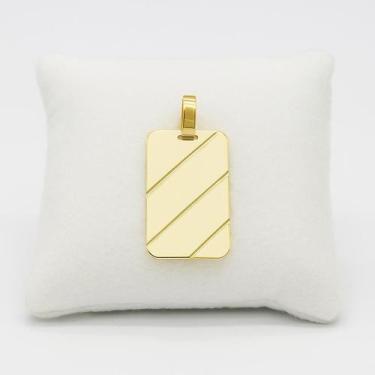 Imagem de Pingente Placa 30mm Folheado Ouro 18k Pi133 - WNBIJOUTERIAS