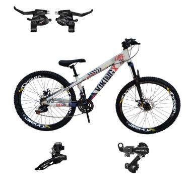 Imagem de Bicicleta 26 VikingX T25 24v Cambios e Trocadores Shimano Suspensão 80mm Alum Pneu 26 Cravudo-Unissex