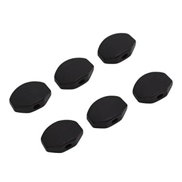 Imagem de RiToEasysports Afinação de Guitarra de - Botões Peg Botão de Cabeça da Máquina de Afinador de Metal de ébano para Eletrogitars, Inodoro e Durável, Fácil de Usar, Conjunto de 6 Peças (grande quadrado)