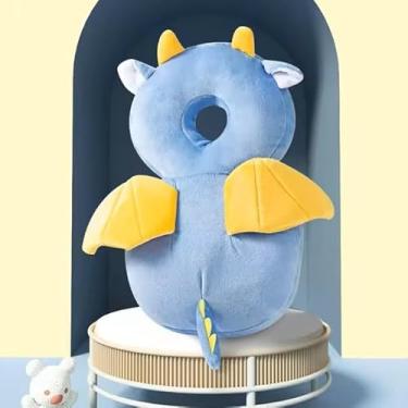 Imagem de Mochila Protetora Cabeça De Bebê Almofada Antiqueda Ajustável - Proteção Contra Queda e Tombo Aprendendo Caminhar (Dragão)