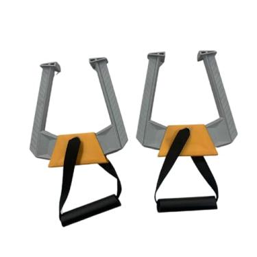 Imagem de menolana Barra de pull-up portátil de 2 peças para entrada, equipamento de ginástica em casa, conveniente, fácil de usar, alças de barra de pull-up versáteis, Cinza