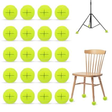 Imagem de Magicorange Pacote com 20 bolas de tênis pré-cortadas a granel para cadeiras, capas de perna de cadeira de bola de tênis de 5 cm para móveis bola de proteção de pés para sala de aula (Amarela)