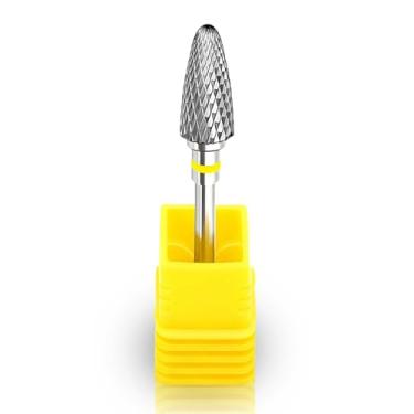 Imagem de Fantexy Broca de unha de carboneto de 3/81.3 cm - Remova os géis rígidos de acrílico de forma rápida e segura, conjunto de brocas de tungstênio cone profissional lixa de unha acrílica para manicure