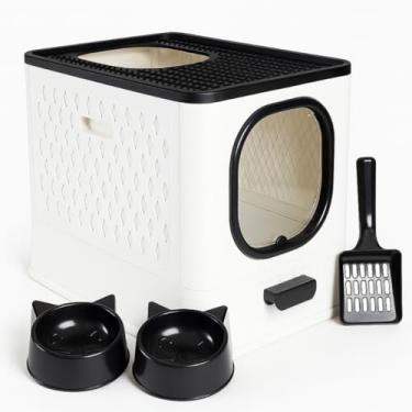 Imagem de Caixa de Areia Para Gatos Fechada Sandbox Sanitário Furba Grande (Branco)