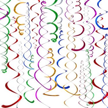 Imagem de Bememo 84 espirais para pendurar decoração de festa para aniversário, chá de bebê, Dia de São Patrício, Páscoa, Dia das Mães, formatura, casamento, celebração de chá