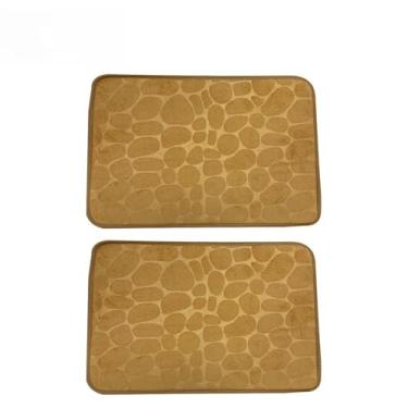 Imagem de Kit 1-4 Tapete de Porta Para Banheiro Macio Antiderrapante para Sala e Quarto 60x40cm(KIT2-Laranja)