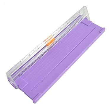 Imagem de YWBL-WH Mini Aparador de Papel Portátil Pequeno Cortador de Papel Compacto Com Régua Lateral para Artesanato, Papéis, Cupom, Etiqueta, Cartolina, Cartolina (purple)