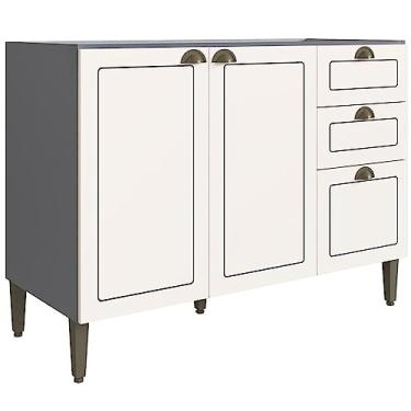 Imagem de BALCÃO MAD INF 120CM 2PT 3GAV PH3051 GRAFITE/BRANCO NEVADA