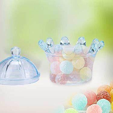 Imagem de ZJchao Caixas de Lembrancinhas de Casamento, 12 Peças, Caixas de Lembrancinhas de chá de bebê, de de Festa, Coroa Transparente de Plástico para Casamentos, Aniversários, de Festa (Azul)