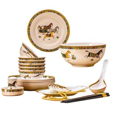 Imagem de Os pratos esmaltados de cerâmica com aro retrô são requintados, de alta temperatura e escaldantes - 18 cabeças em Ma Benteng.