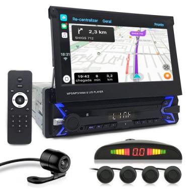 Imagem de Kit Multimídia Tela Retrátil + Câmera Ré + Sensor Ré Preto Lancer 2007