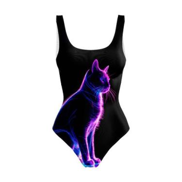 Imagem de Body Maiô Neon Feminino Estampado Animais Efeito Luz Negra Festa Balad