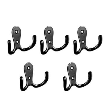 Imagem de Pacote com 5 ganchos de parede para pendurar, ganchos de metal resistentes de aço inoxidável para sala de estar, banheiro, cozinha, quarto para casaco, bolsa, cachecol, toalha, chapéu, chave, copo