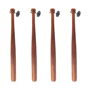 Imagem de 2 peças de suportes de exibição de taco de beisebol, suportes de exibição de equipamentos esportivos resistentes para memorabilia - ganchos para softball - cabide preto