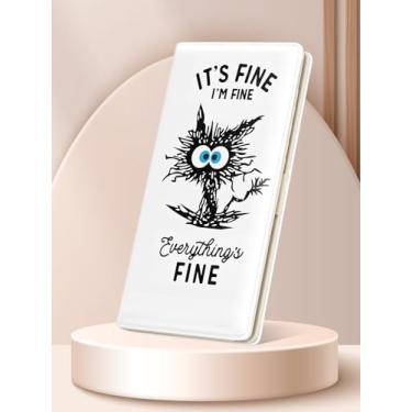 Imagem de Carteira feminina, carteira fina com RFID para mulheres, carteira fina para cartão de crédito, dobrável de couro fofo com 11 compartimentos para cartão e janela para identidade, Gato fino, Gato fino