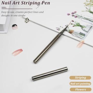 Imagem de Pincel fino para unhas com alça de metal para desenho de pintura de unhas 6 mm, 9 mm, 12 mm, 15 mm, 18 mm (12 mm)