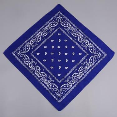 Imagem de Bandana de poliéster floral de caju vintage azul unissex moda para ciclismo ao ar livre, estilo hip hop, presente moderno, roupa casual, acessórios de viagem para homens, mulheres e adultos