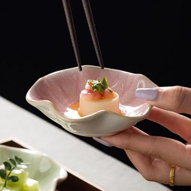 Imagem de Tigelas de mergulho, molho de soja, cerâmica, prato de 11 cm, tigelas pequenas para potes de tempero, sushi, frutas, lanches, temperos, festa de churrasco - rosa