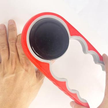 Imagem de Abridor de frascos antiderrapante - removedor de lata e tampa de garrafa de borracha para tampas teimosas. Dispositivo de cozinha ergonômico para idosos e pessoas com mãos fracas ou pequenas