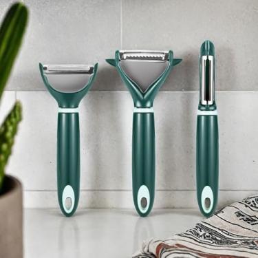 Imagem de Descascador de batata, descascador de legumes de aço inoxidável, descascador de frutas, multifuncional, Julienne, para maçã, kiwi, laranja, limão, cenoura, pepino