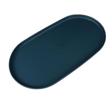 Imagem de Bandeja doméstica para pão e doces, prato de bolo de frutas, organizador de cosméticos, bandeja de joias, bandeja de buffet, colher (azul)