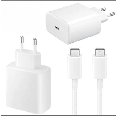 Imagem de Adaptador branco rápido USB C 45W com cabo USB-C compatível com Samsung Galaxy S23 Ultra/S23+/S23/S22 Ultra/S22/S21/S20/A52/A53/A72/A13/Note 20/Note 10, Galaxy Tab S8/S7