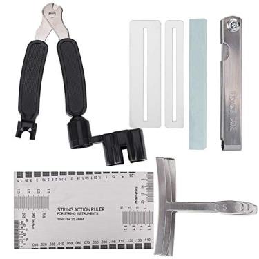Imagem de RiToEasysports Kit de Manutenção de Guitarra, Conjunto de Régua de Guitarra, Lixadeira para Troca de Cordas, Ajuste de Passo Com Acessórios de Metal