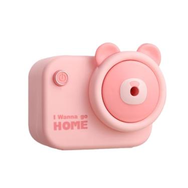 Imagem de GZBABY Apontador de lápis manual, apontador de lápis de manivela com função de alimentação automática, formato de câmera fofo (rosa)