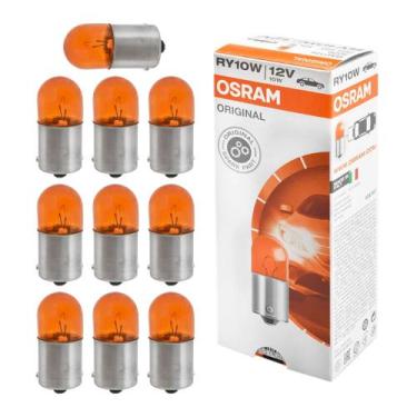 Imagem de Jogo de 10 Lâmpadas Osram Ry10w 1 Polo 12v 10w Luz Âmbar Pinos Encontr