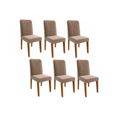 Imagem de Kit 6 Cadeiras Sala Jantar Nicole  6 Un Savana/Suede Joli - Cimol