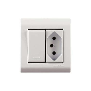 Imagem de Interruptor Simples + Tomada 20a Tramontina Lizflex - Conjunto Elétrico
