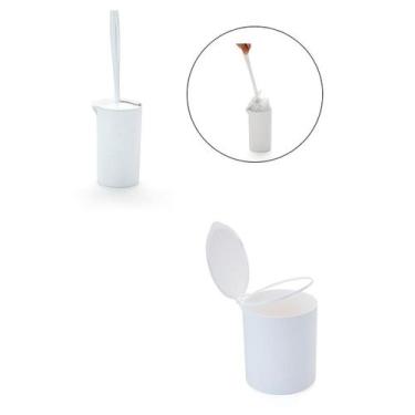 Imagem de Lixeira de Banheiro 4 Litros + Suporte Com Escova Sanitária - Arthi, B