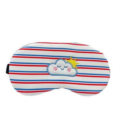 Imagem de Máscara de dormir listrada em poliéster macio com design de nuvem para dormir
