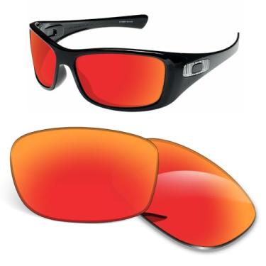 Imagem de Lentes de substituição de 1,5 mm compatíveis com óculos de sol Oakley Hijinx, antiarranhões e resistentes a impactos - laranja vermelho polarizado