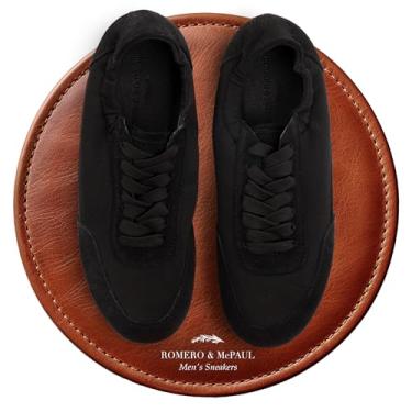 Imagem de Romero & McPaul Tênis masculino | Kyoto Flat Minimalista | Leve conforto diário, Preto, 38