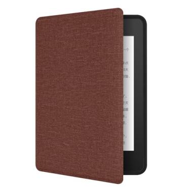 Imagem de Akacy Capa com padrão de tecido para o novo Kindle paperwhite de 6 polegadas (10ª geração - versão 2018) - capa leve de couro PU com hibernar/despertar automático para Kindle 10ª geração 2018 e-reader