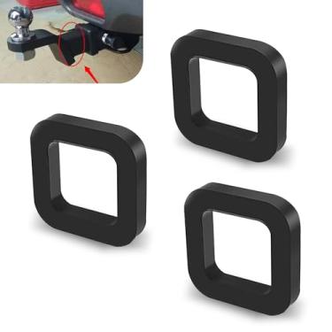 Imagem de CyperFair 3 peças de almofada silenciadora para receptor de engate de carro, almofada de almofada de veículo para instalação frontal do receptor traseiro, para-choque de quinta roda, tapete